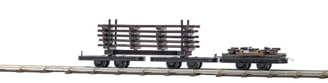 H0 Set podvozkov�ch voz� s n�kladem na �dr�bu vlaku a kolej�